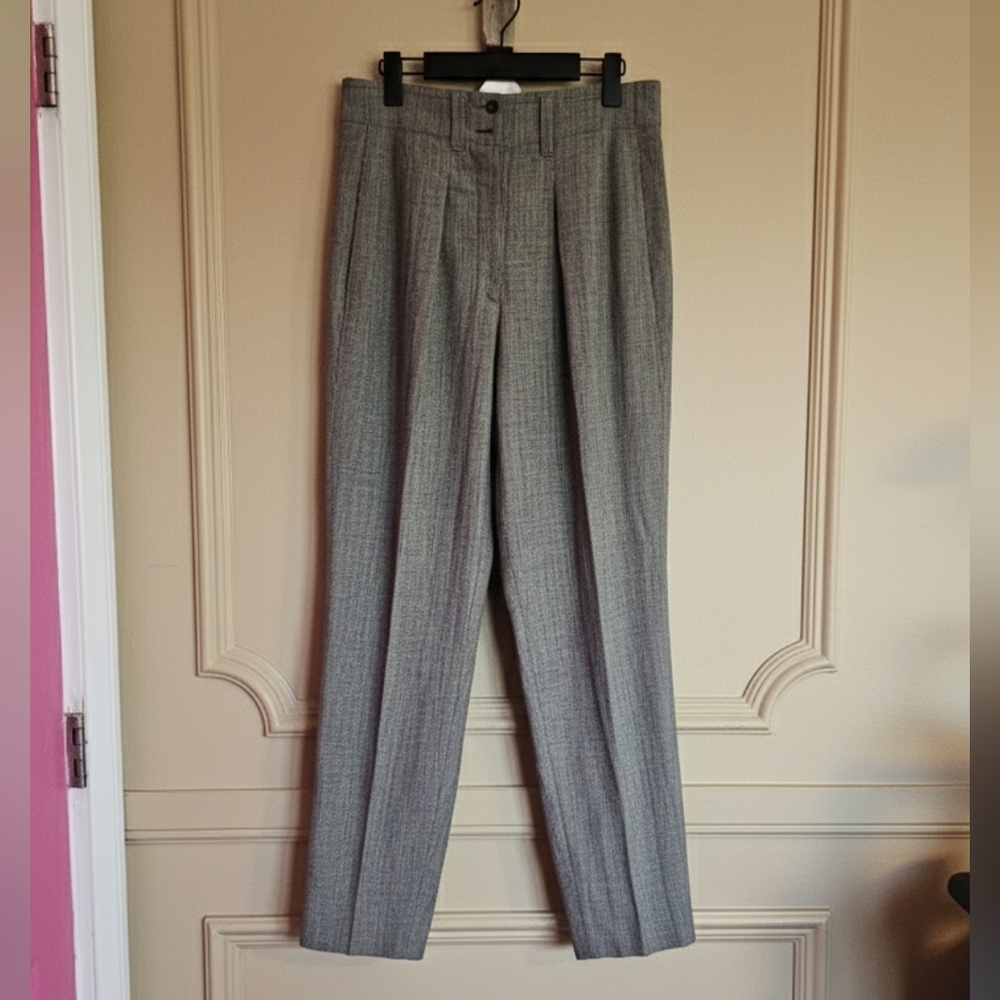 Jil Sander Plaid Pants in Black Wool Made In Italy Size 40